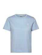 Reg Tonal Shield Ss T-Shirt Tops T-shirts & Tops Short-sleeved Blue GA...