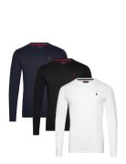 Jack Reg Ls 3Pack Mcs M Tee Tops T-shirts Long-sleeved Navy MCS