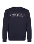 Graphic C-Neck Sweat Tops Sweat-shirts & Hoodies Sweat-shirts Navy GAN...