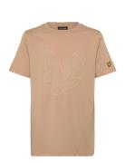 Graphic Eagle T-Shirt Tops T-shirts Short-sleeved Beige Lyle & Scott