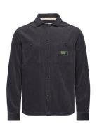 Aktheo Cord L/S Overshirt Tops Overshirts Navy Anerkjendt