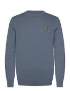 Cotton Crew Neck Jumper Tops Knitwear Round Necks Blue Lyle & Scott