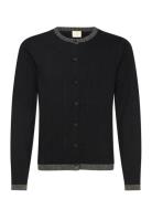 Cardigan Pointelle Tops Knitwear Cardigans Black Creamie