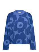 Valkea Unikko Tops T-shirts & Tops Long-sleeved Blue Marimekko