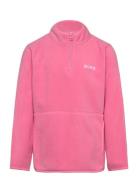 Borg Half Zip Fleece Outerwear Fleece Outerwear Fleece Jackets Pink Bj...