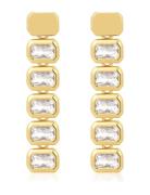 The Bianca Bezel Drop Studs- Gold Øredobber Smykker Gold LUV AJ