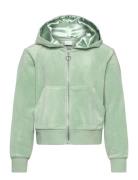 Velour Hoodie Tops Sweat-shirts & Hoodies Hoodies Green Lindex