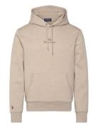 Logo Double-Knit Hoodie Tops Sweat-shirts & Hoodies Hoodies Beige Polo...