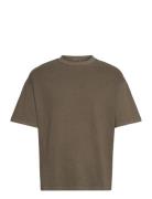 Boxy T-Shirt Tops T-shirts Short-sleeved Khaki Green Weekday