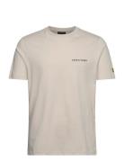 Embroidered T-Shirt Tops T-shirts Short-sleeved Beige Lyle & Scott