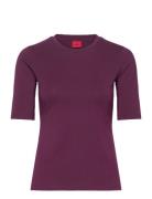 Darnelia Tops T-shirts & Tops Short-sleeved Burgundy HUGO