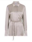 Joni Belted Over D Shirt Tops Shirts Long-sleeved Beige Dante6