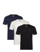 Tjm Xslim 3 Pack Tee Tops T-shirts Short-sleeved Black Tommy Jeans