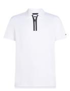 Zip Liquid Cotton Reg Polo Tops Polos Short-sleeved White Tommy Hilfig...