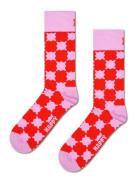 Wobbly Check Sock Underwear Socks Regular Socks Pink Happy Socks