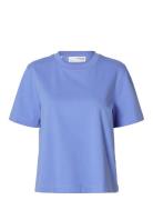 Slfessential Ss Boxy Tee Noos Tops T-shirts & Tops Short-sleeved Blue ...