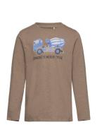 T-Shirt Ls Tops T-shirts Long-sleeved T-shirts Brown Minymo