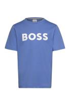 Short Sleeves Tee-Shirt Tops T-shirts Short-sleeved Blue BOSS