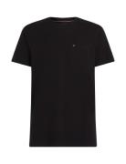 Essential Solid Pocket Tee Tops T-shirts Short-sleeved Black Tommy Hil...