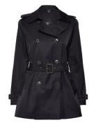 Double-Breasted Cotton-Blend Trench Coat Trench Coat Kåpe Navy Lauren ...