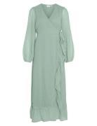 Viedee L/S Ankle Wrap Dress Knelang Kjole Green Vila