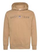 Graphic Hoodie Tops Sweat-shirts & Hoodies Hoodies Beige GANT