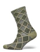 Alicia Glitter Socks Lingerie Socks Regular Socks Khaki Green Mp Denma...