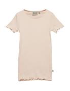 Rib T-Shirt S/S Katie Tops T-shirts Short-sleeved Beige Wheat