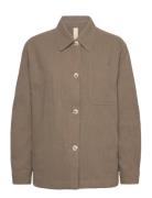 Ally Linen Tops Overshirts Brown Brixtol Textiles