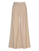 Kazia Pants Bottoms Trousers Wide Leg Beige Noella