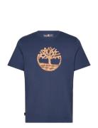 Camo Tree Logo Short Sleeve Tee Tops T-shirts Short-sleeved Navy Timbe...