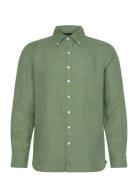 Linen Shirt Tops Shirts Casual Green Sebago