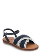 Criss-Cross Straps Sandals Shoes Summer Shoes Sandals Navy Mango