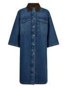 Mmvikka Lara Dress Knelang Kjole Blue MOS MOSH