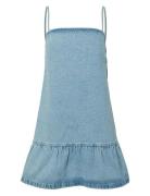 Pcnoel Short Slip Denim Dress D2D Fsy Pp Kort Kjole Blue Pieces