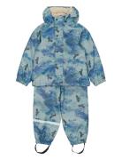 Pu Aop Rain Set Teddy Rec W. Susp10 Outerwear Rainwear Rainwear Sets N...