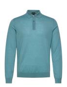 Lanci Tops Knitwear Long Sleeve Knitted Polos Blue BOSS