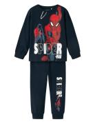 Nmmalfred Spider Ls Nightset Noos Mar Pyjamas Sett Blue Name It