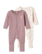 Nbfnightsuit 2P Zip Ff Pink Bow Noos Pyjamas Sie Jumpsuit Purple Name ...