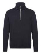 Half Zip Rib Knit W?. Over D Col Tops Knitwear Half Zip Jumpers Navy L...