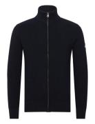 Hugo Zip Cardigan Tops Knitwear Full Zip Jumpers Navy Sebago