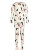 Tnholiday Rib Night Set Pyjamas Sett Cream The New