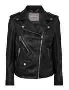 Mmmitchel Mol Leather Jacket Skinnjakke Skinnjakke Black MOS MOSH