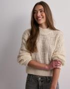 JDY - Beige - Jdyally Life L/S Highneck Check Pul