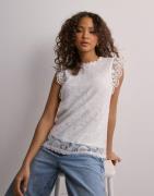 Pieces - Hvit - Pcolline Sl Lace Top Noos