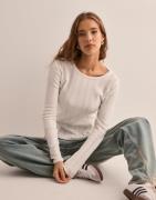 Vero Moda - Hvit - Vmlisa Pointelle Ls Top Jrs Noos