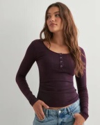 Pieces - Rød - Pckitte Ls Top Noos Bc