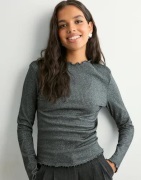 Only - Svart - Onlemma Life Ls Glitter Top Jrs Noo