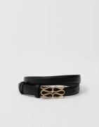 Malina - Svart - Monogram Leather Belt