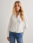 Only - Hvit - Onlbeya Ls Fitted Hook Shirt Wvn